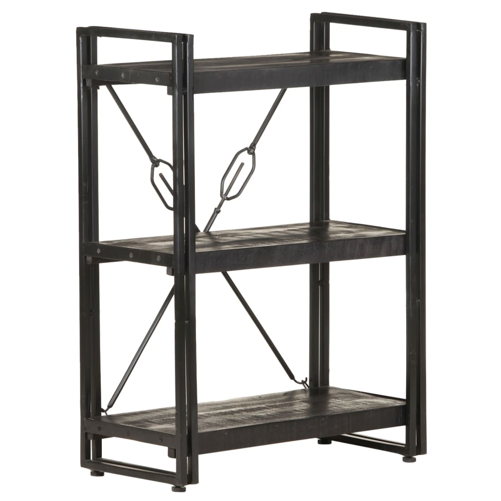 Schwarzes Bücherregal Mango Massivholz 60cm