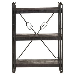 Schwarzes Bücherregal Mango Massivholz 60cm