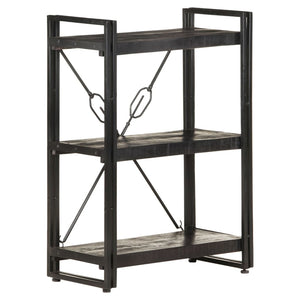 Schwarzes Bücherregal Mango Massivholz 60cm