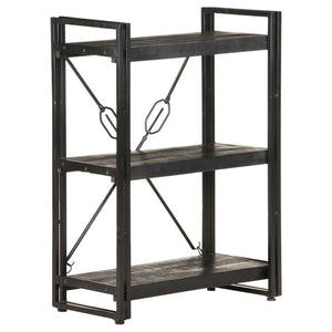 Schwarzes Bücherregal Mango Massivholz 60cm