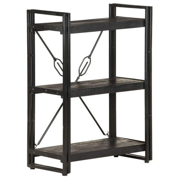 Schwarzes Bücherregal Mango Massivholz 60cm