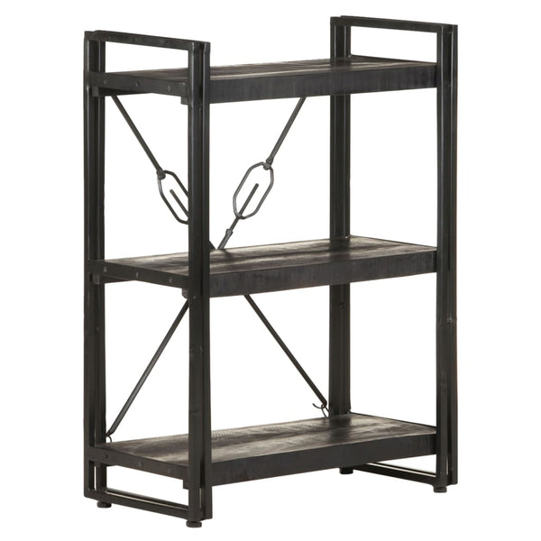 Schwarzes Bücherregal Mango Massivholz 60cm