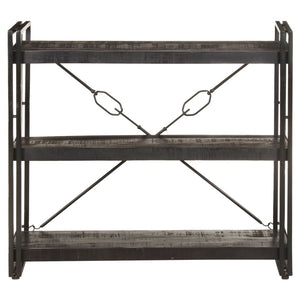 Schwarzes Bücherregal Mango Massivholz 90x80cm