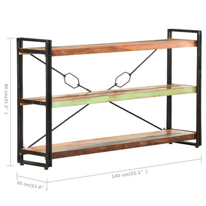 Massivholz Bücherregal Altholz 140x80cm