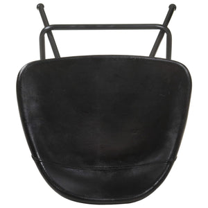vidaXL Bar Stools 2 pcs Black Genuine Leather