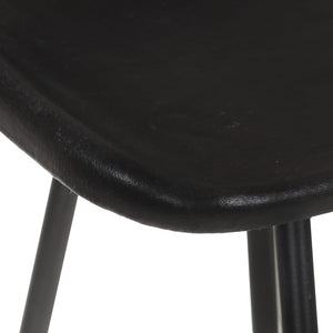 vidaXL Bar Stools 2 pcs Black Genuine Leather