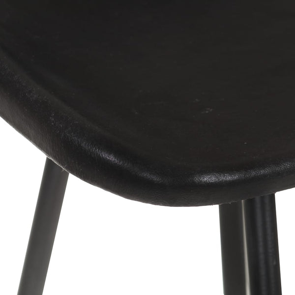 vidaXL Bar Stools 2 pcs Black Genuine Leather