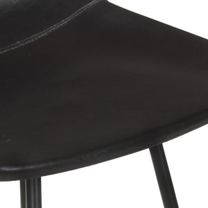 vidaXL Bar Stools 2 pcs Black Genuine Leather