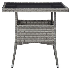 vidaXL 3-Piece Garden Dining Set Grey Poly Rattan and Glass