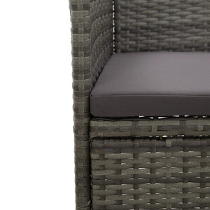 vidaXL 3-Piece Garden Dining Set Grey Poly Rattan and Acacia Wood