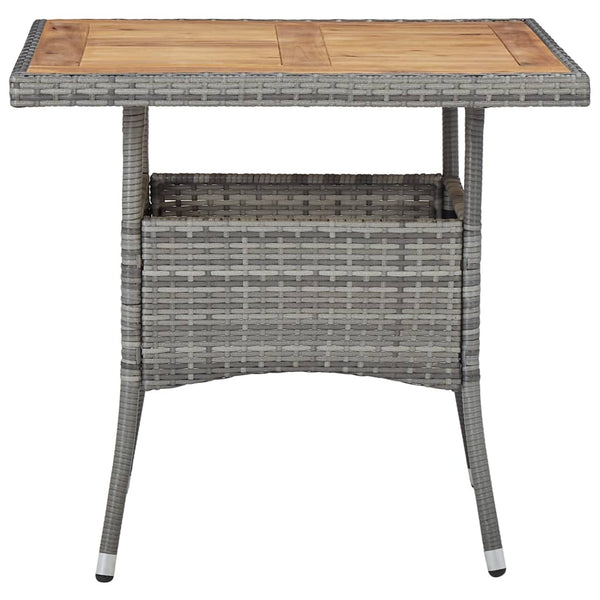 vidaXL 3-Piece Garden Dining Set Grey Poly Rattan and Acacia Wood