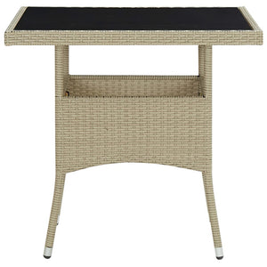 vidaXL 5-piece Outdoor Dining Set Poly Rattan and Glass Beige