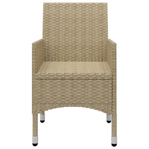 vidaXL 5-piece Outdoor Dining Set Poly Rattan and Glass Beige