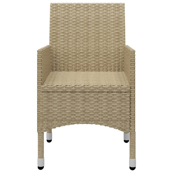 vidaXL 5-piece Outdoor Dining Set Poly Rattan and Glass Beige