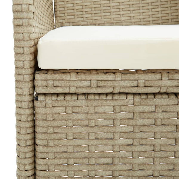 vidaXL 5-piece Outdoor Dining Set Poly Rattan and Glass Beige