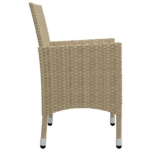 vidaXL 5-piece Outdoor Dining Set Poly Rattan and Glass Beige