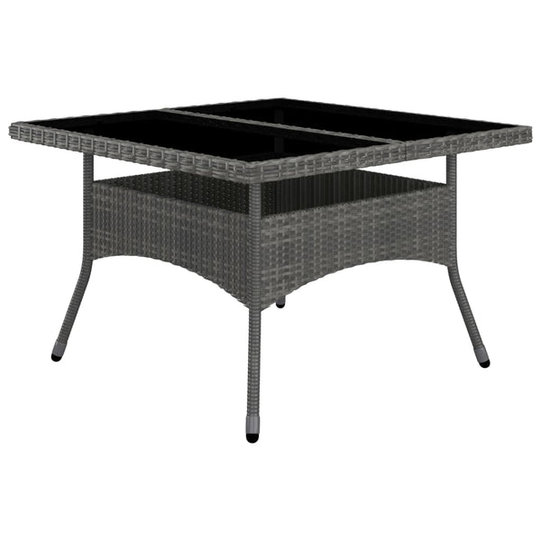 vidaXL 9-piece Garden Dining Set Poly Rattan and Acacia Wood Grey