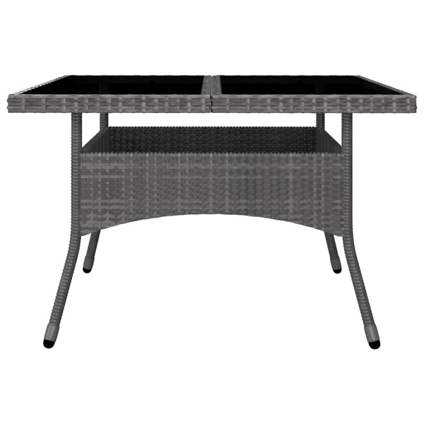 vidaXL 9-piece Garden Dining Set Poly Rattan and Acacia Wood Grey