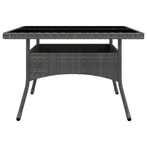 vidaXL 9-piece Garden Dining Set Poly Rattan and Acacia Wood Grey