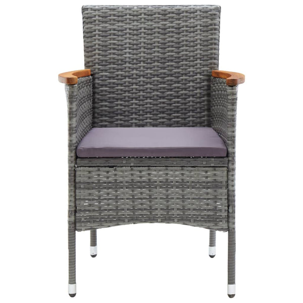 vidaXL 9-piece Garden Dining Set Poly Rattan and Acacia Wood Grey