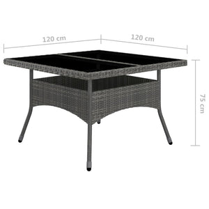 vidaXL 9-piece Garden Dining Set Poly Rattan and Acacia Wood Grey