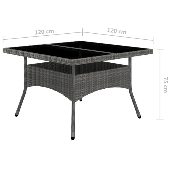 vidaXL 9-piece Garden Dining Set Poly Rattan and Acacia Wood Grey
