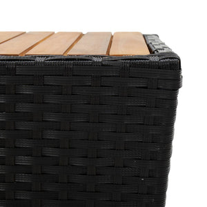 vidaXL 3-Piece Bistro Set Poly Rattan and Acacia Wood Black