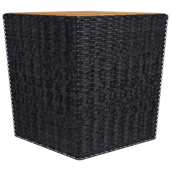vidaXL 3-Piece Bistro Set Poly Rattan and Acacia Wood Black