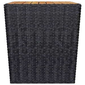 vidaXL 3-Piece Bistro Set Poly Rattan and Acacia Wood Black