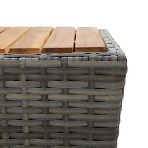 vidaXL 3-Piece Bistro Set Poly Rattan and Acacia Wood Grey