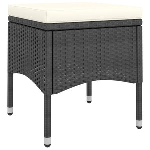 vidaXL 5-piece Garden Bistro Set Poly Rattan and Tempered Glass Black