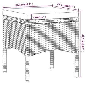 vidaXL 5-piece Garden Bistro Set Poly Rattan and Tempered Glass Black