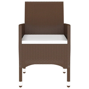 vidaXL 7-Piece Garden Dining Set Poly Rattan and Tempered Glass Brown