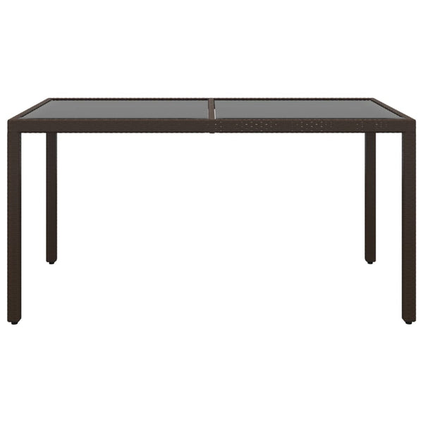 vidaXL 7-Piece Garden Dining Set Poly Rattan and Tempered Glass Brown