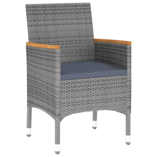 vidaXL 9-piece Garden Dining Set Poly Rattan Grey