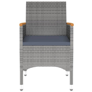 vidaXL 9-piece Garden Dining Set Poly Rattan Grey