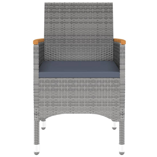 vidaXL 9-piece Garden Dining Set Poly Rattan Grey