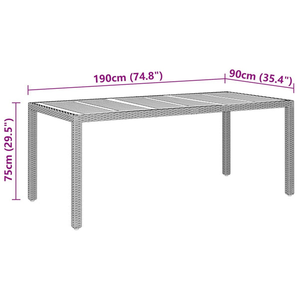 vidaXL 9-piece Garden Dining Set Poly Rattan Grey