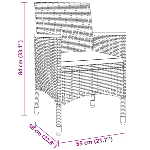 vidaXL 9-piece Garden Dining Set Poly Rattan Grey