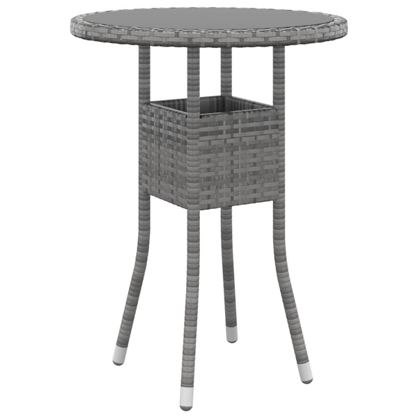 vidaXL 3-Piece Garden Dining Set Poly Rattan Grey