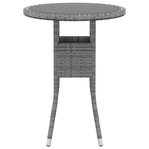 vidaXL 3-Piece Garden Dining Set Poly Rattan Grey