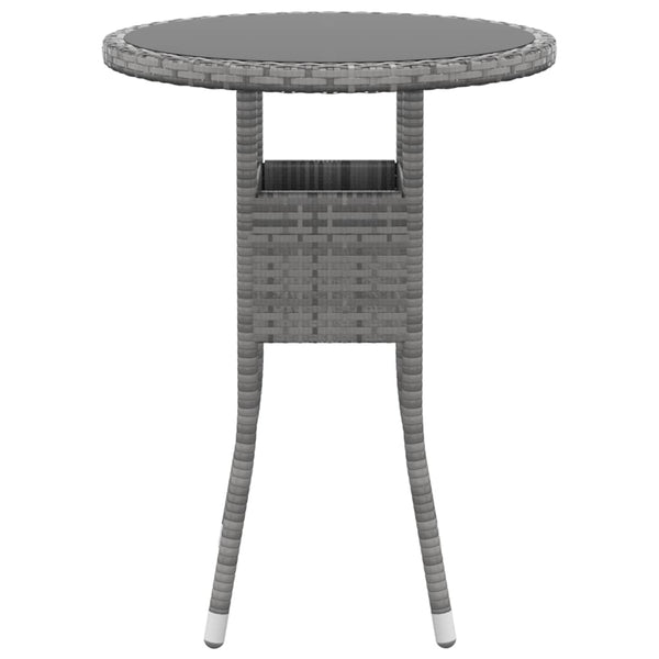 vidaXL 3-Piece Garden Dining Set Poly Rattan Grey