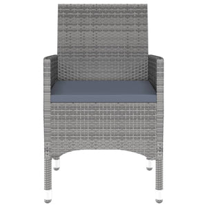 vidaXL 3-Piece Garden Dining Set Poly Rattan Grey