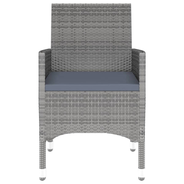 vidaXL 3-Piece Garden Dining Set Poly Rattan Grey