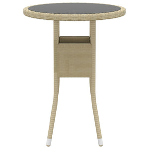vidaXL 3-Piece Garden Dining Set Poly Rattan Beige
