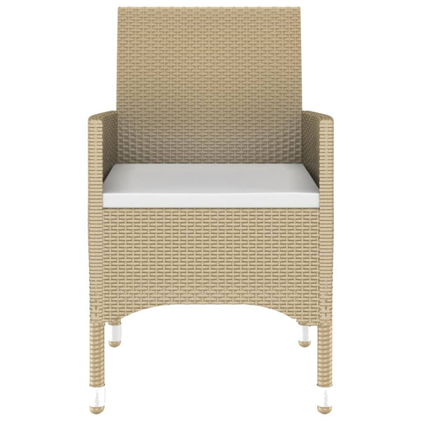 vidaXL 3-Piece Garden Dining Set Poly Rattan Beige