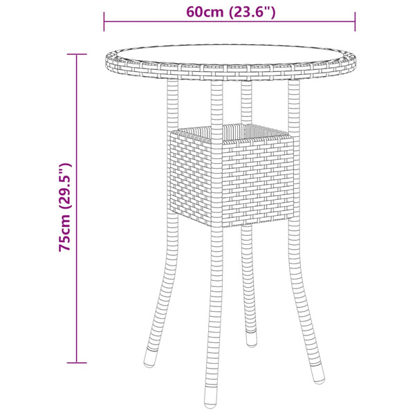 vidaXL 3-Piece Garden Dining Set Poly Rattan Beige