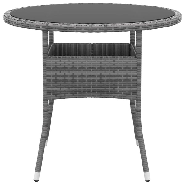 vidaXL 3-Piece Garden Dining Set Poly Rattan Grey