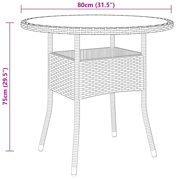 vidaXL 3-Piece Garden Dining Set Poly Rattan Grey