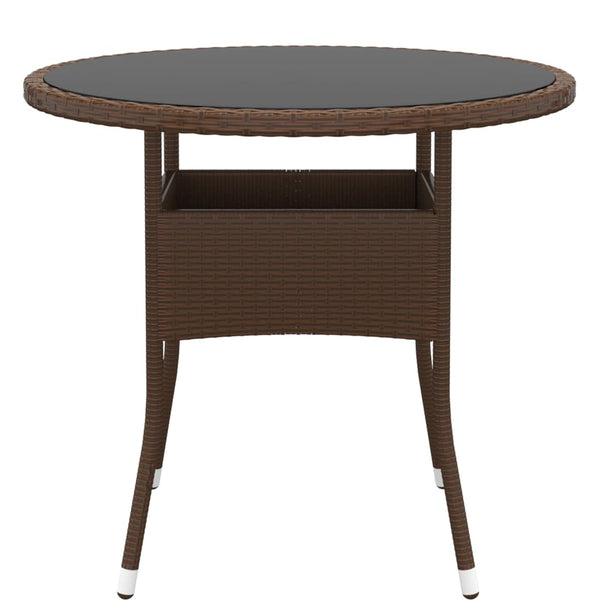 vidaXL 3-Piece Garden Dining Set Poly Rattan Brown